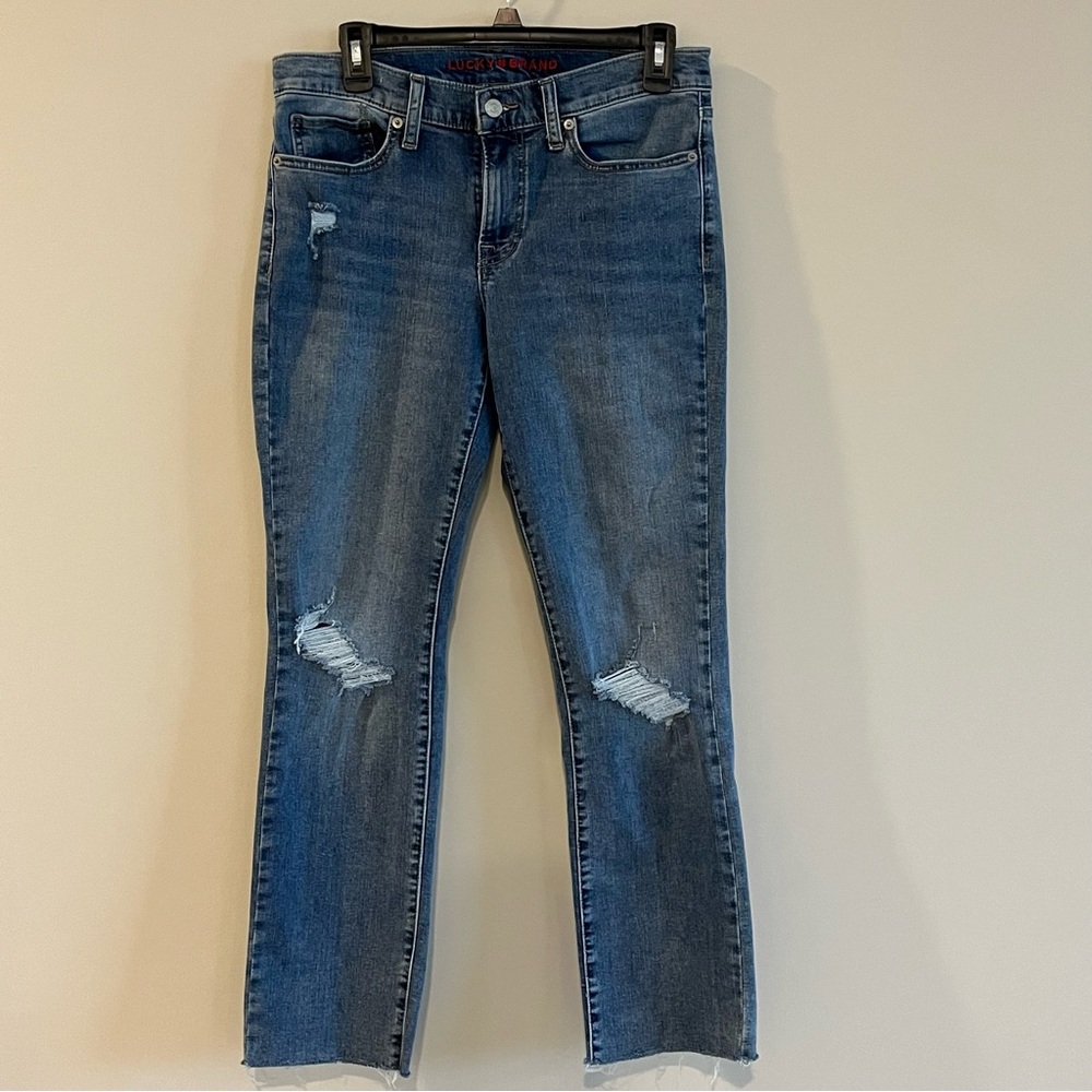 Lucky Brand Women's Jeans Sweet Mid rise Straight Distressed Size 8/29
